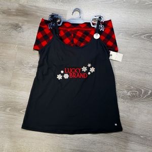 Lucky Brand Set 2 Piece Bundle Cami Tank & Boy Short Panty Pajamas